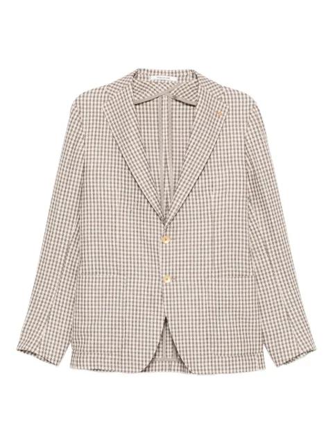 gingham-pattern single-breasted blazer by TAGLIATORE