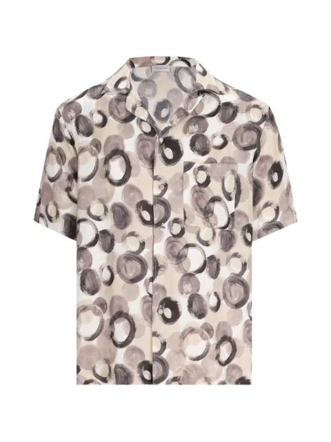 graphic-print patch-pocket shirt by TAGLIATORE