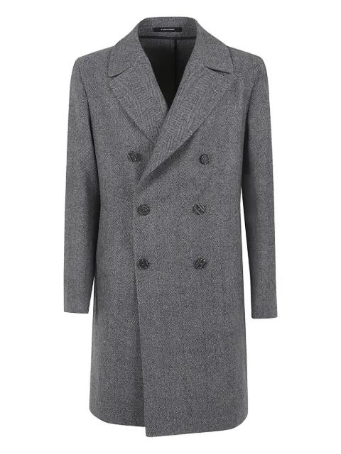 herringbone button coat by TAGLIATORE