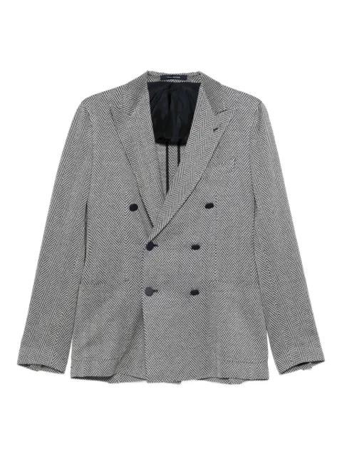 herringbone double-breasted blazer by TAGLIATORE