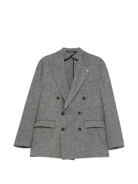 herringbone double-breasted blazer by TAGLIATORE
