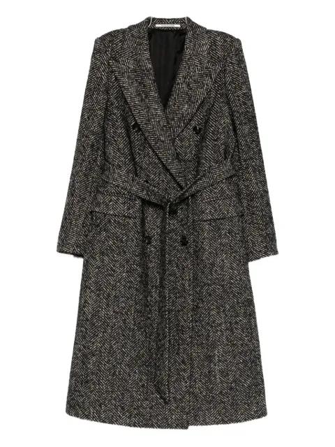 herringbone double-breasted coat by TAGLIATORE