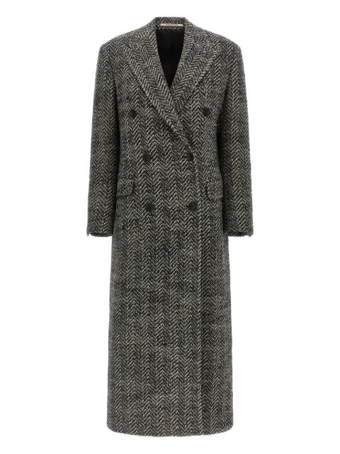 herringbone double-breasted coat by TAGLIATORE