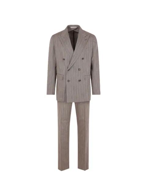 herringbone double-breasted suit by TAGLIATORE
