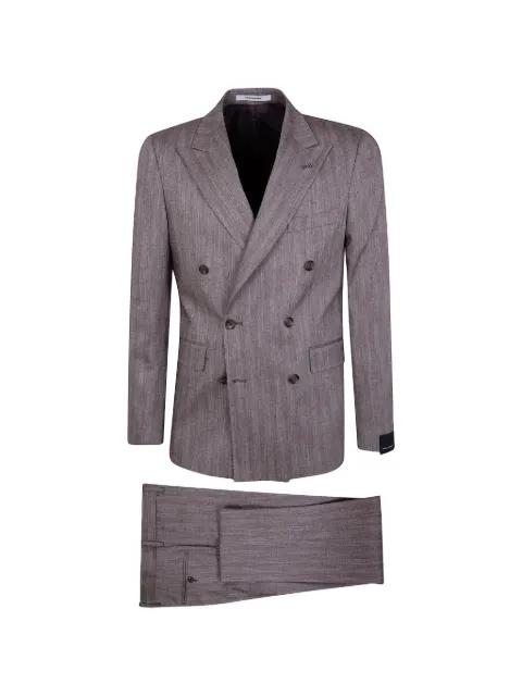 herringbone double-breasted suit by TAGLIATORE