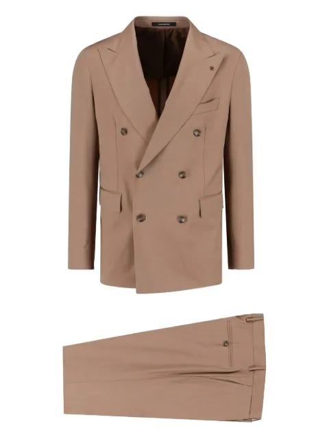 herringbone double-breasted suit by TAGLIATORE