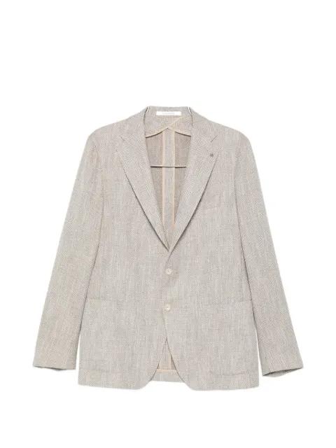herringbone notch-lapel jacket by TAGLIATORE