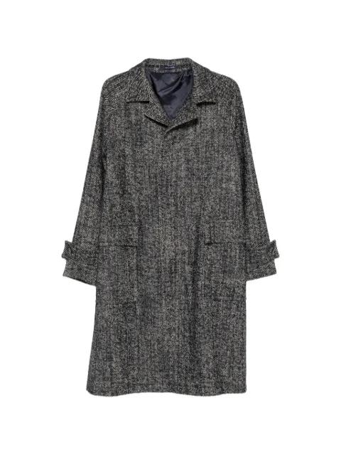 herringbone-pattern button-fastening coat by TAGLIATORE