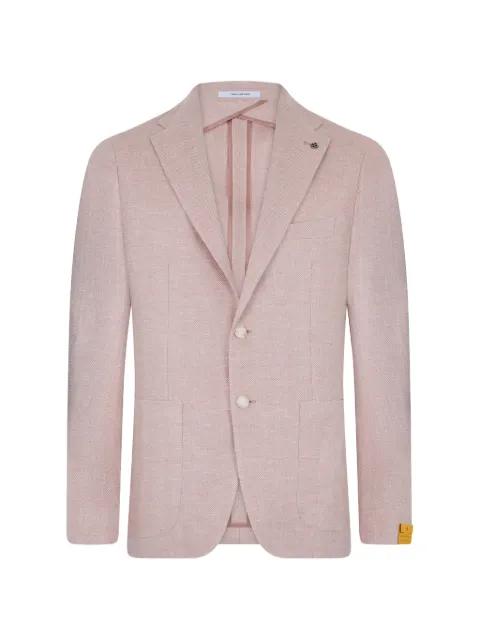 herringbone-pattern single-breasted blazer by TAGLIATORE