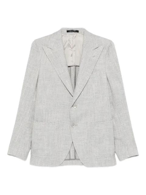 herringbone-pattern single-breasted blazer by TAGLIATORE