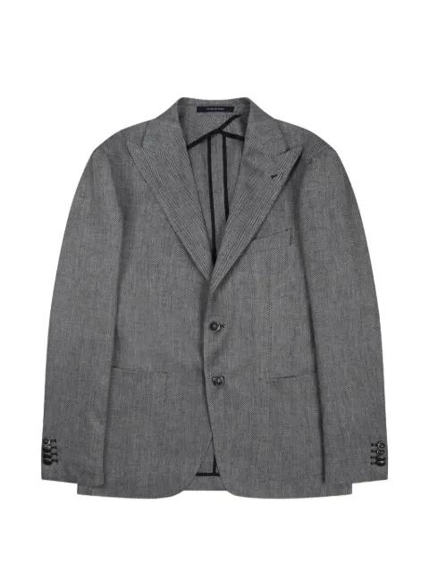 herringbone peak-lapel blazer by TAGLIATORE