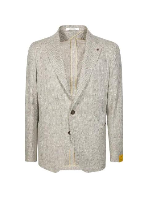 herringbone single-breasted jacket by TAGLIATORE