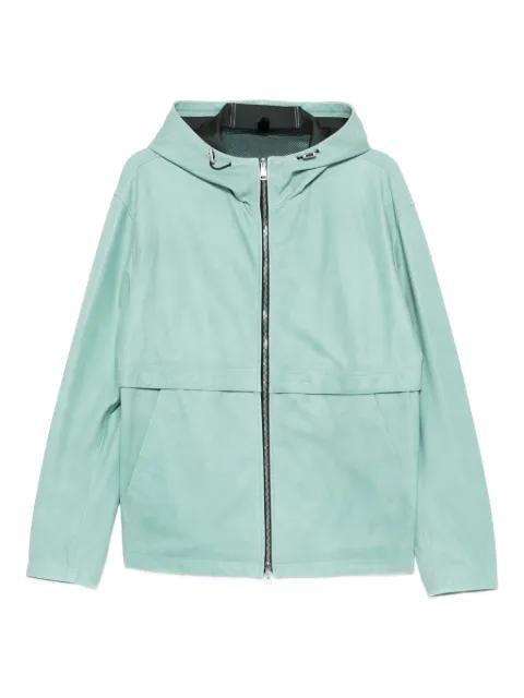 hoodied leather jacket by TAGLIATORE