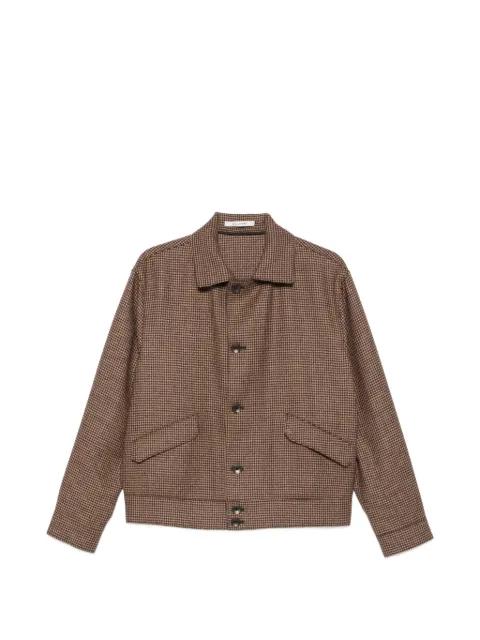 houndstooth-pattern button-up jacket by TAGLIATORE