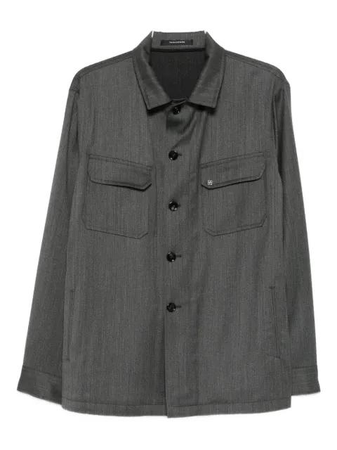 logo-appliqué shirt jacket by TAGLIATORE