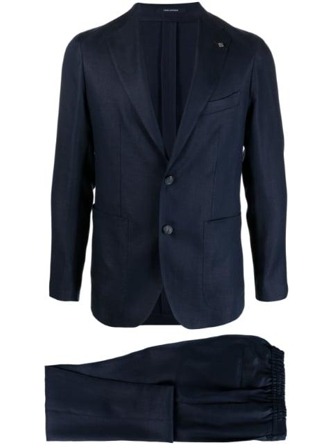 logo-appliqué single-breasted suit by TAGLIATORE