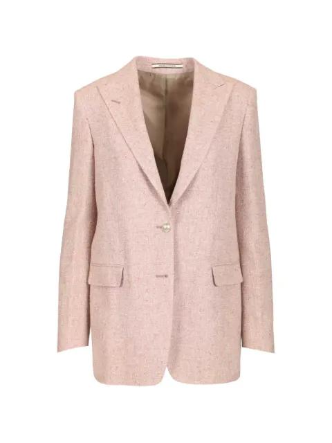 metallic button peak lapel blazer by TAGLIATORE