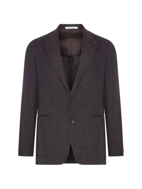 micro-check single-breasted blazer by TAGLIATORE