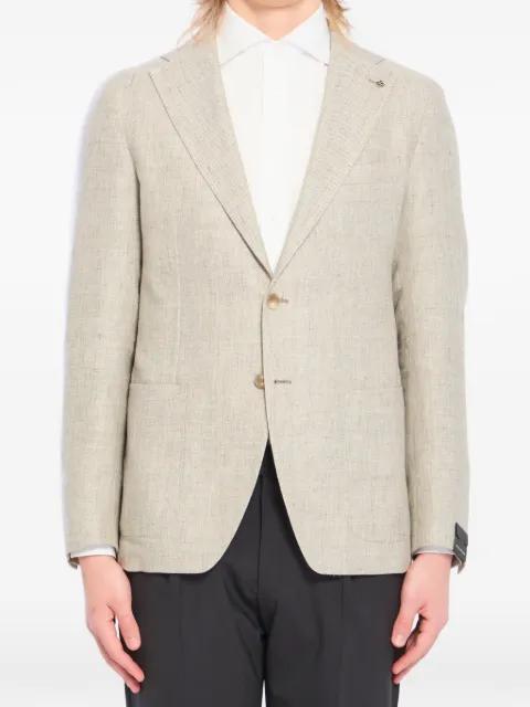 patch pocket linen jacket by TAGLIATORE