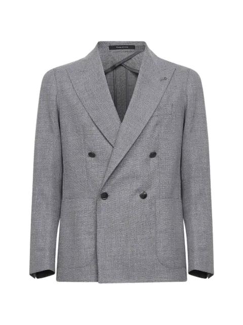 peak-lapel logo-pin blazer by TAGLIATORE