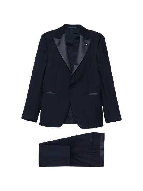 peaked-lapel virgin wool suit by TAGLIATORE
