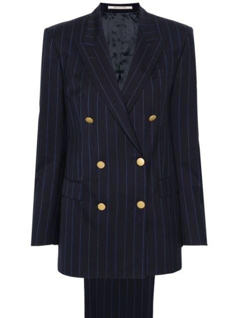 pinstriped double-breasted suit by TAGLIATORE