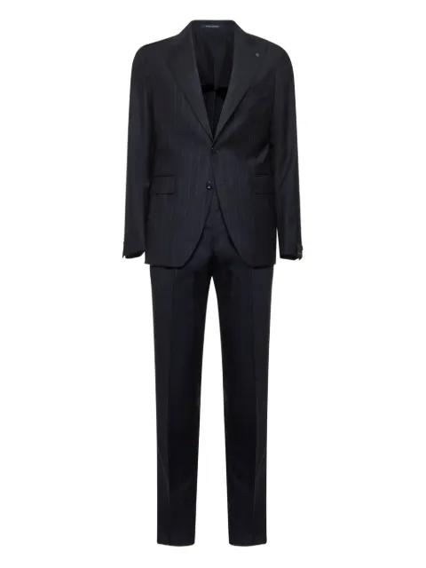 pinstriped peak-lapels suit by TAGLIATORE