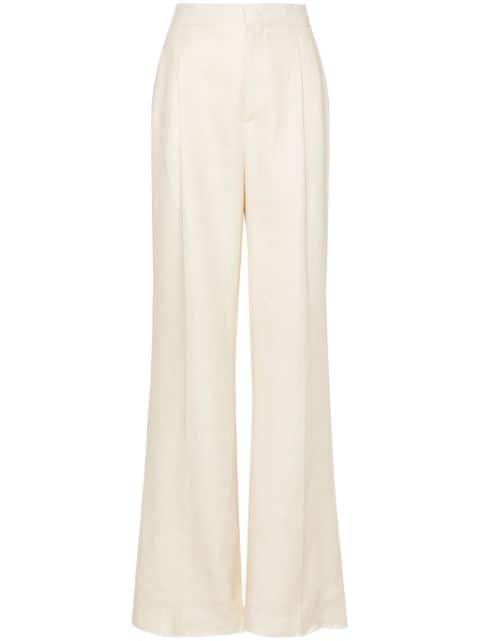 pleat-detail linen trousers by TAGLIATORE