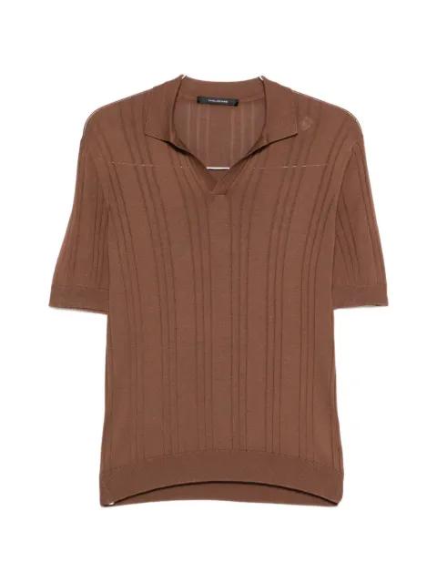 ribbed V-neck T-shirt by TAGLIATORE