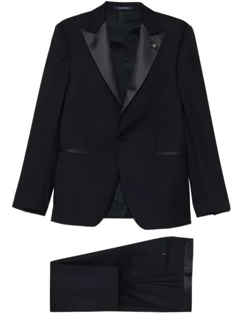 satin-trim suit by TAGLIATORE