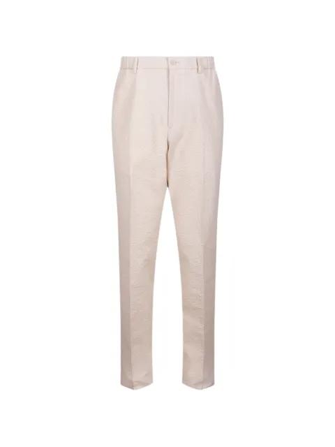 seersucker-texture tapered trousers by TAGLIATORE
