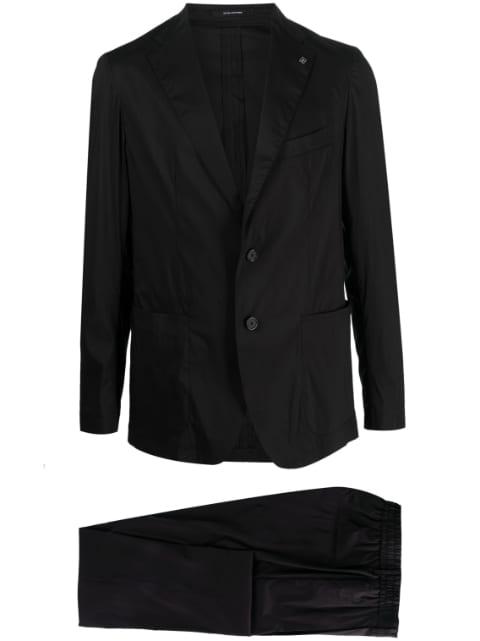 single-breasted cotton-blend suit by TAGLIATORE