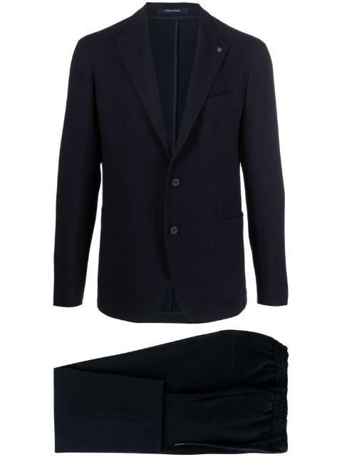 single-breasted textured suit by TAGLIATORE