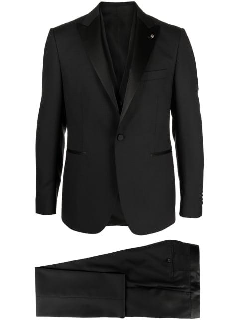 slim-cut three-piece dinner suit by TAGLIATORE