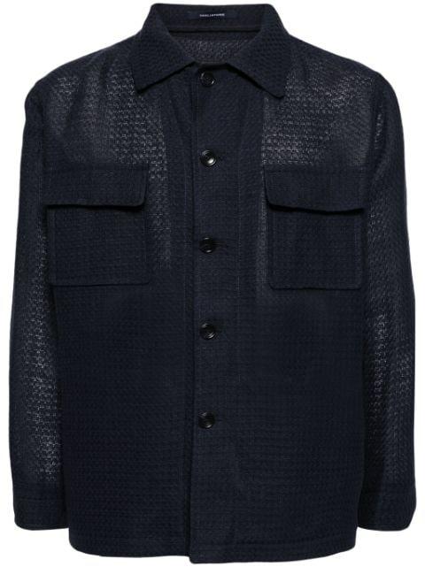 textured-finish button-down jacket by TAGLIATORE