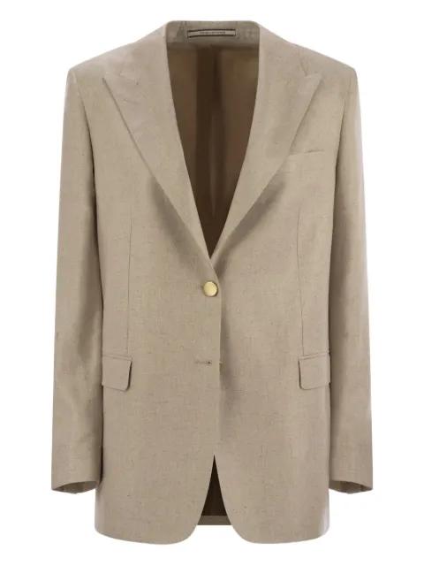 two-button silk suit jacket by TAGLIATORE