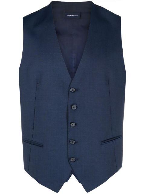 virgin wool button-up waistcoat by TAGLIATORE