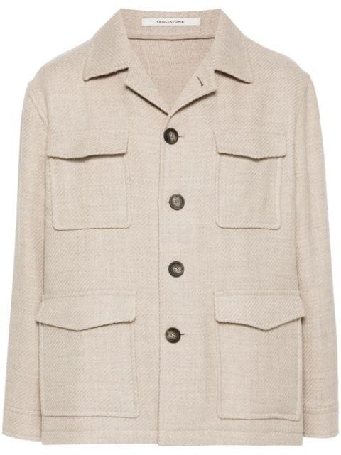 wool shirt jacket by TAGLIATORE