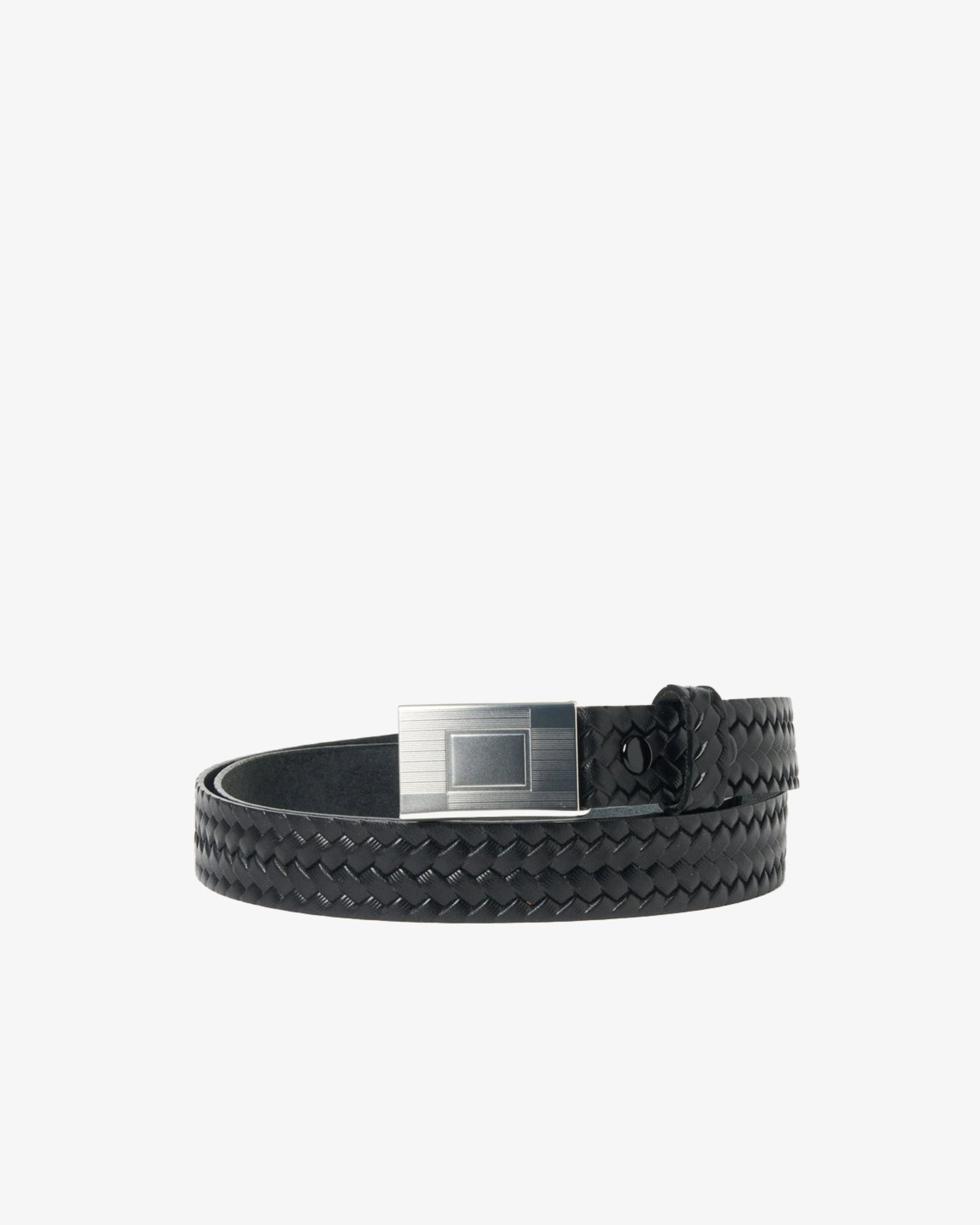 Taiga Takahashi - Men's Lot 021 Basketweave Pattern Belt - (Black) by TAIGA TAKAHASHI