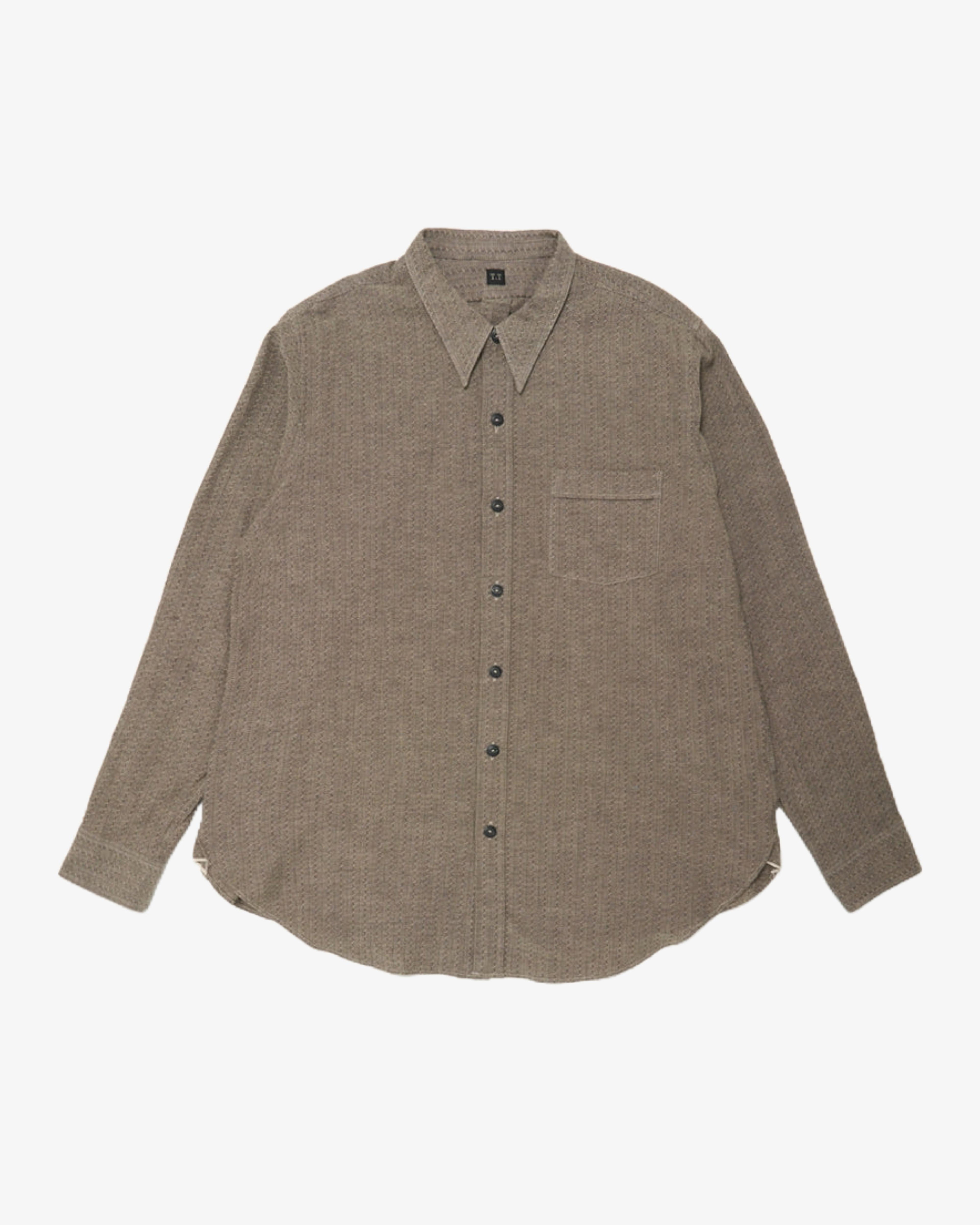 Taiga Takahashi - Men's Lot 106 Narrow Collar Shirt - (Charcoal) by TAIGA TAKAHASHI