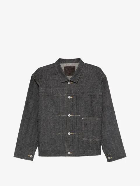 pleated denim jacket by TAIGA TAKAHASHI