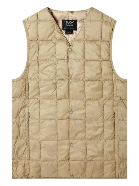 V-neck down gilet by TAION