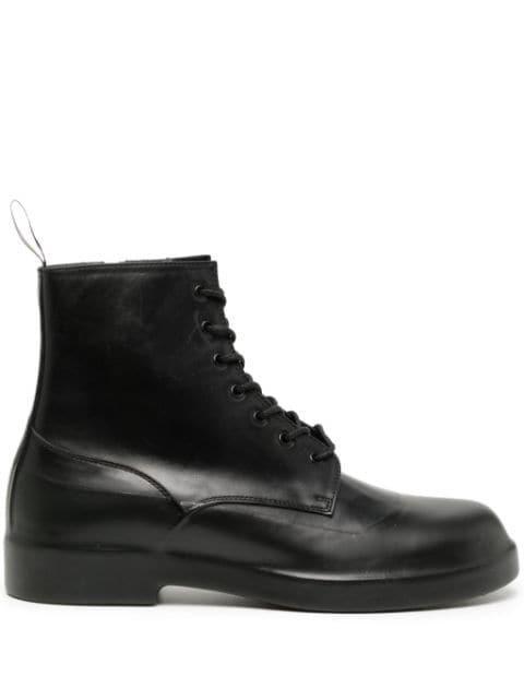 lace-up ankle-length leather boots by TAKAHIROMIYASHITA THE SOLOIST