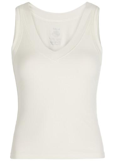 365 ribbed V-neck stretch-modal vest by TALA