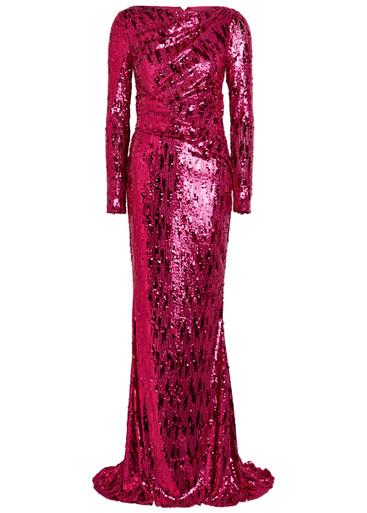 Draped sequin-embellished gown by TALBOT RUNHOF