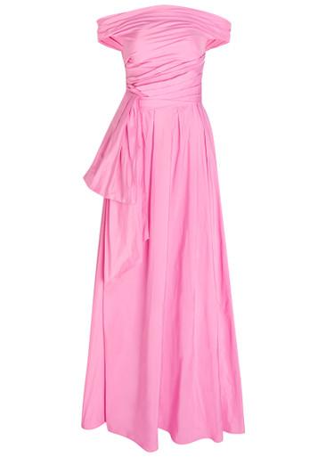 Gathered taffeta gown by TALBOT RUNHOF