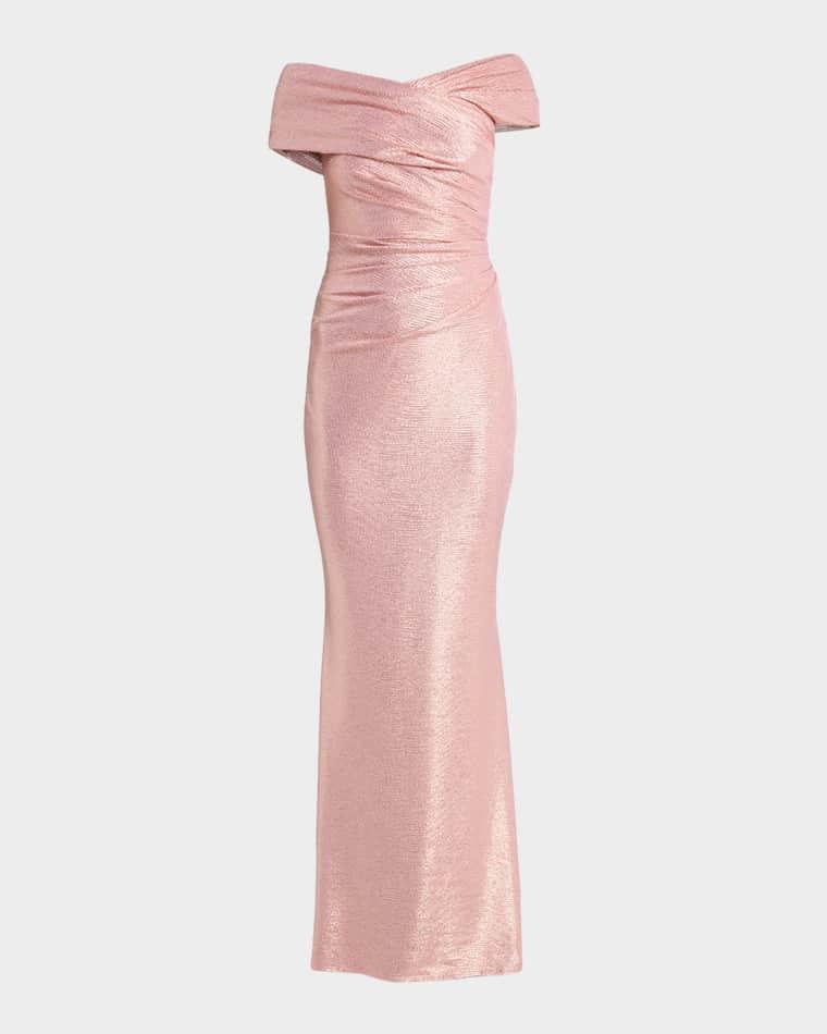 Mobina Draped Mirrorball Mermaid Gown by TALBOT RUNHOF