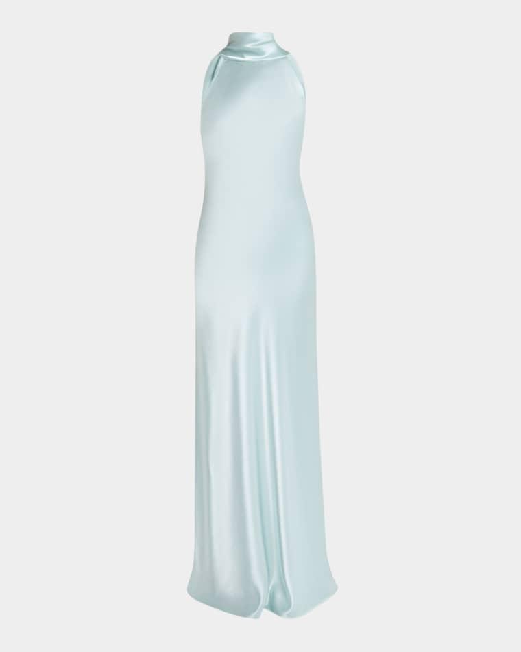 Pope Crepe Satin Halter Gown by TALBOT RUNHOF