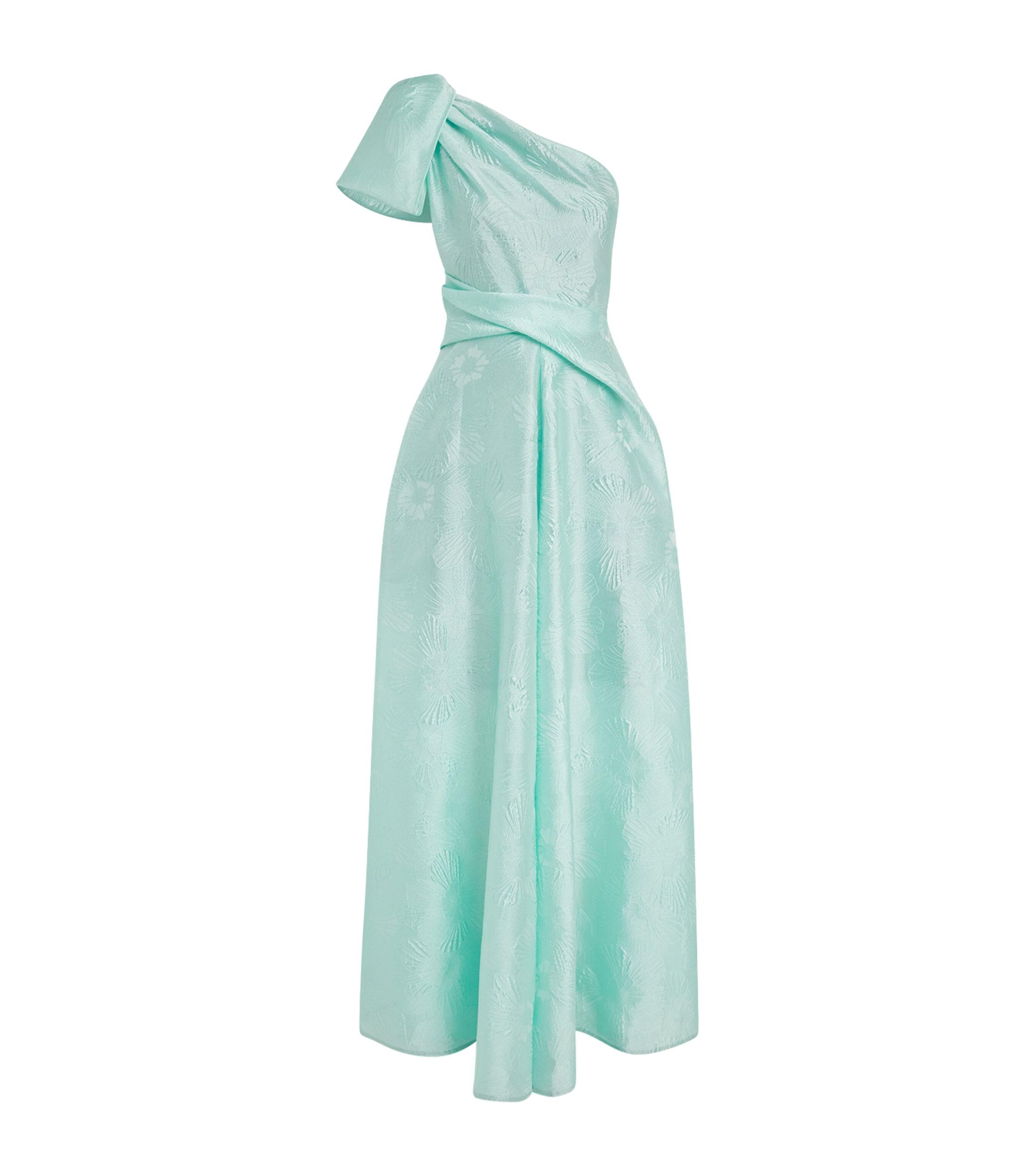 Talbot Runhof Jacquard One-Shoulder Anemone Gown by TALBOT RUNHOF