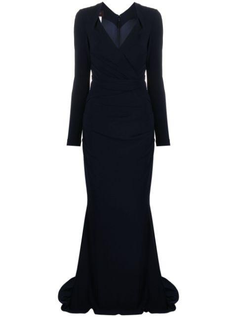 draped crepe maxi dress by TALBOT RUNHOF
